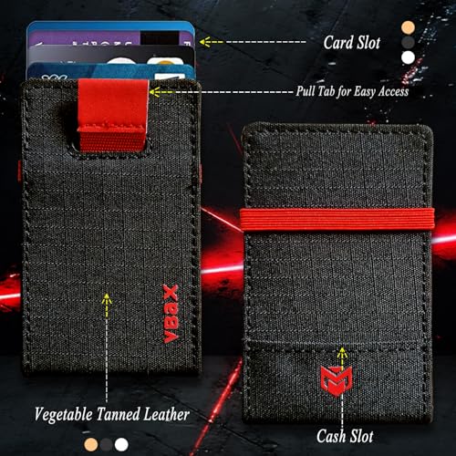 Image of RFID Minimalist Slim Wallet for Men and Women, Holds Up to 12 Cards, Cash, Key Thin and Lightweight Credit Card Holder (Black Microfiber - Inferno Edition)