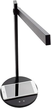 Newhouse Lighting Adonis White Metal Dimmable and Adjustable Color Temperature Energy-Efficient Modern LED Desk Lamp with Built-in Wireless Phone Charger