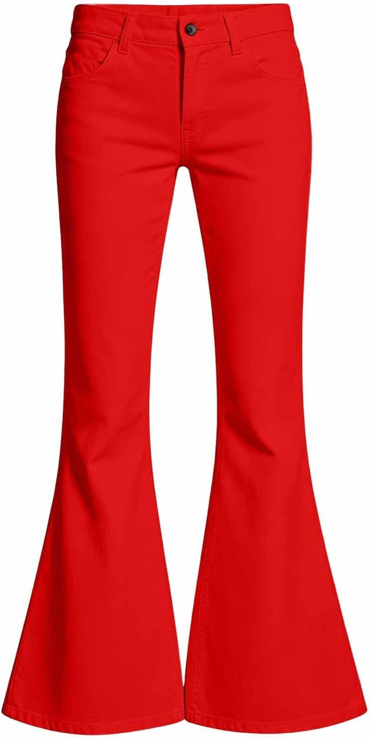 Girls Flare Leg Uniform Pants High Waist Bootcut Dress Bell Bottoms