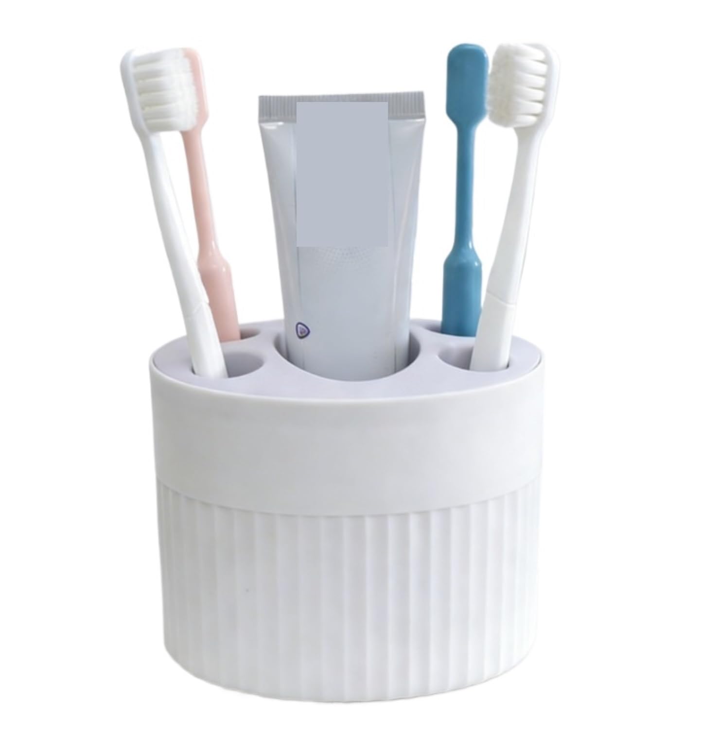 Bathroom Holder Plastic Toothbrush Holder Bathroom Toothpaste Storage Organizer Detachable Toothbrush Accessories(White)