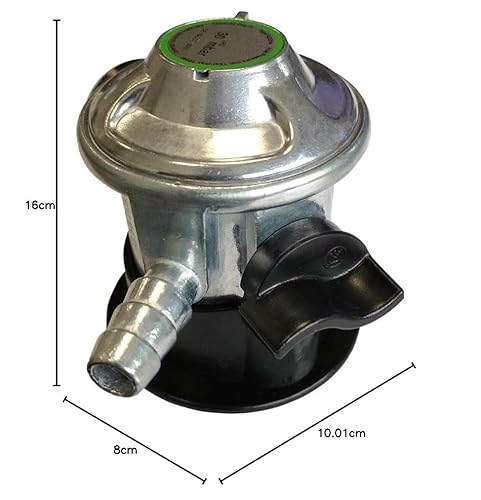 S&M 322020 - Butangasregler mit Öffnen/Schließschlüssel und Manometer | Grauer Regler für den Heimgebrauch | Manometer für Butangas und Propangasflasche