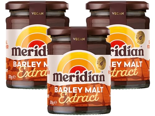 Meridian Barley Malt Extract 370g | Natural Unrefined Sweetener for Baking & Cooking | Rich Malty Flavour Vegan Friendly | from SuperfoodUK (Pack of 3)