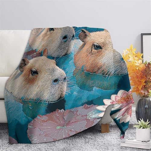Couverture capybara imprimé nature pour vos moments de détente