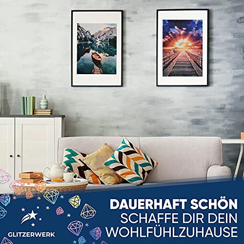 Glitzerwerk Diamond Painting Versiegelung, Durchsichtig - Für strahlend glitzernde Bilder & festen Halt deiner Steinchen - 250 ml