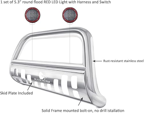 Miniatura 3 de Kit de barra de toro Black Horse de acero inoxidable compatible con Nissan Armada 2005-2015 Nissan Titan-BB113205-SP-PLFR 2004-2015