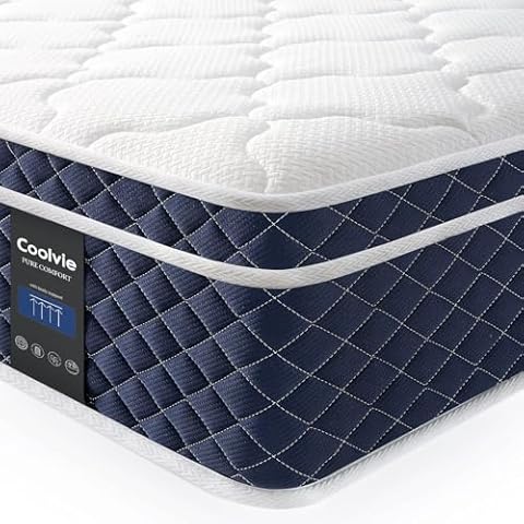 Coolvie Full Size Mattress 12 Inch, Cooling Comfort Support Mattress in A Box, Hybrid Mattress with Memory Foam and Individually Pocket Spring, Medium Plush for Motion Isolation, 100-Night Trial Cover