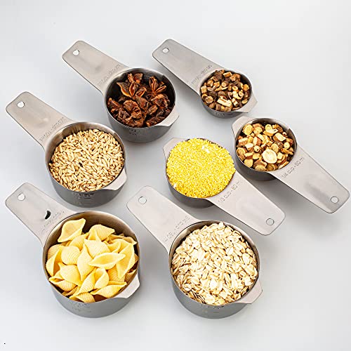 Image of 7-Piece 18 /8 Stainless Steel Measuring Cups Set, Dark Gray