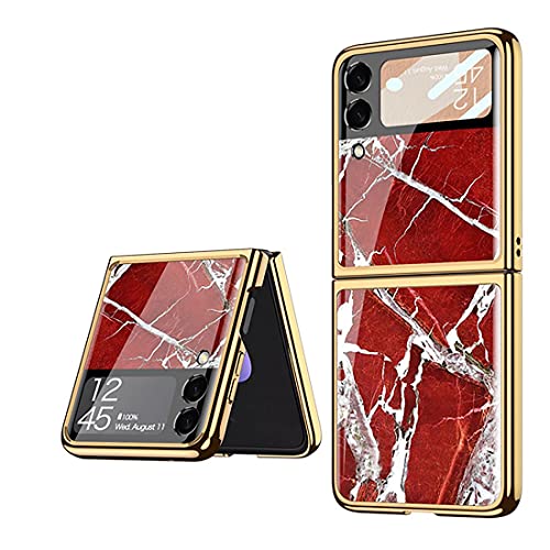 SHIEID Capa para Samsung Z Flip 4, Capa Z Flip 4 Capa de telefone de vidro temperado ultrafino Capa