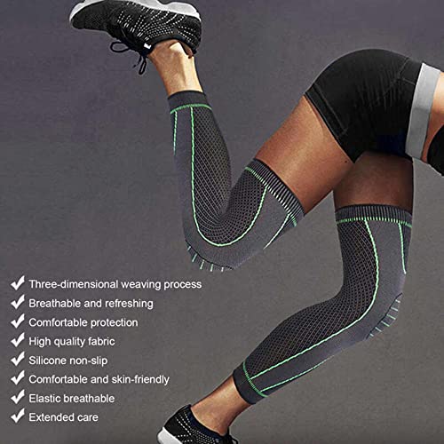 Image of Leg Compression Sleeves for Women & Men, Knee Braces for Knee Pain Knee Support Knee Pads for Basketball, Football, Running, Working Out, Arthritis (L, GREEN)