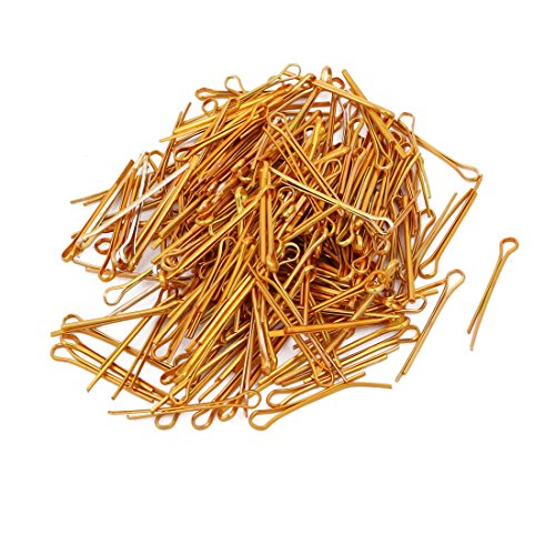 Aexit 200 Pcs Lighting fixtures and controls Chandelier Connectors 24mm Long Gold Tone for Fastening Crystal