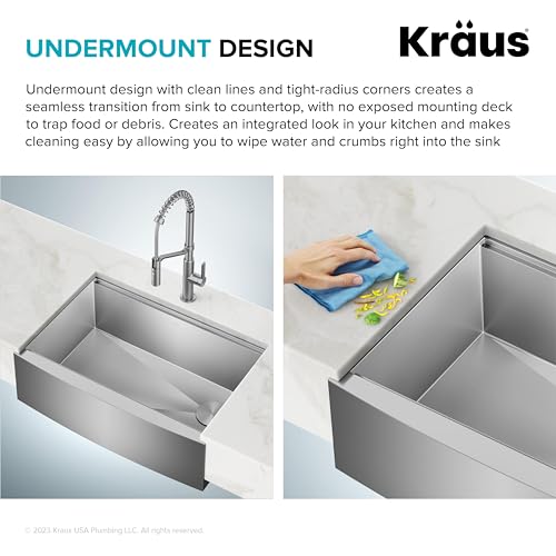 KRAUS Kore 36-Inch Modern Farmhouse Workstation 16 Gauge Single Bowl Stainless Steel Kitchen Sink with Accessories, KWF410-36 - image 7