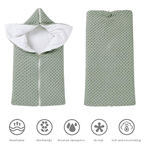 Camidy Babyslaapzak zak, gebreide kinderwagen, wrap, zacht, warm, rits, pasgeborenen, swaddle deken, douche, cadeau voor baby's van 0-12 maanden - Afbeelding 7