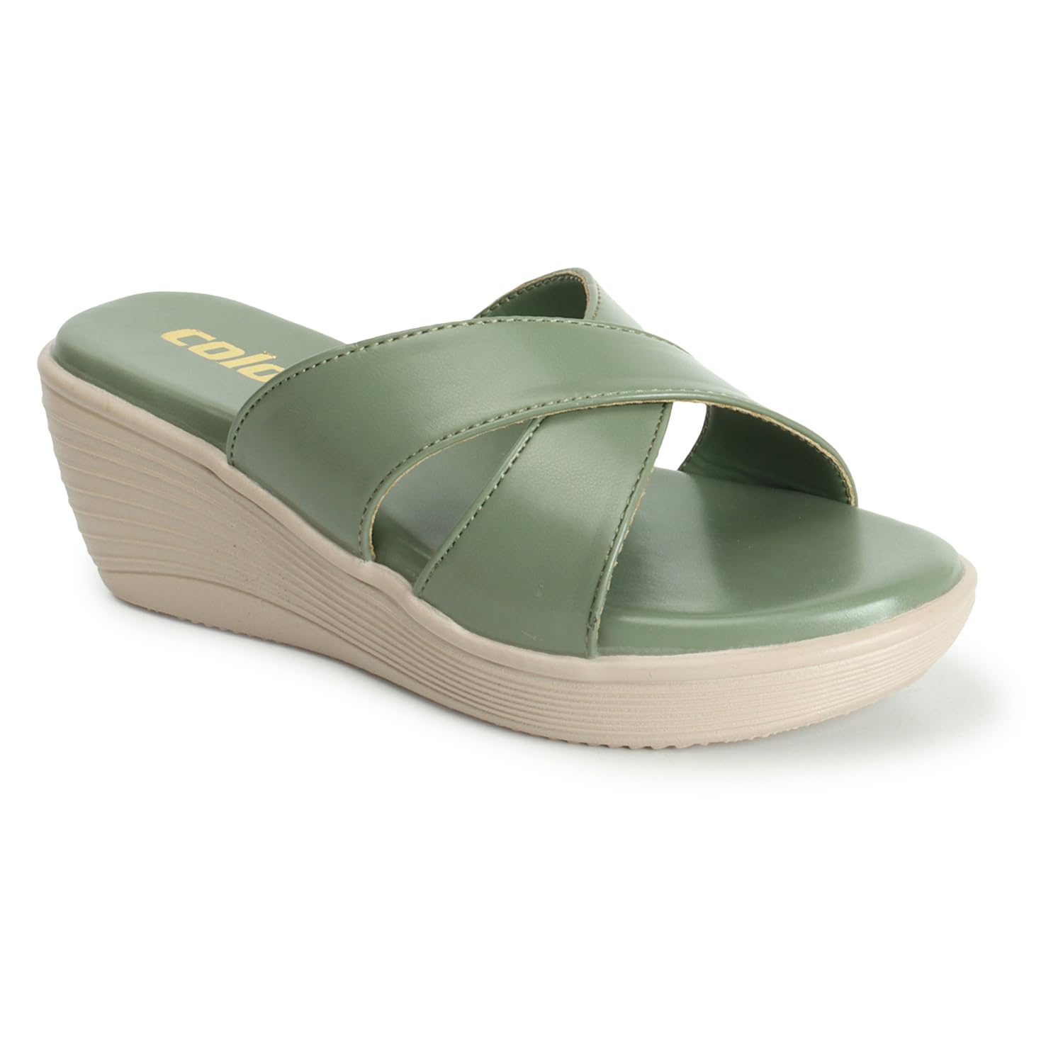 Colo Extra Comfort Wedges Sandal For Womens And Girls|Soft Bottom Wedge Heel Sandal for Womens ML-2 Olive Size 5 (B0CVHZVDNZ) Amazon Price History, Amazon Price Tracker