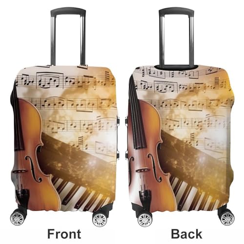 Housse de bagage simple violon notes musique lavable pour valise - 3