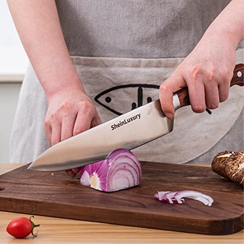 Chef Knives Kitchen Knife 8” Handmade Forged High Carbon Germany Stainless Steel Meat Knife Super Sharp paring knife with Black Color Wood Ergonomic Handle for Home Cook or Restaurant Kitchen
