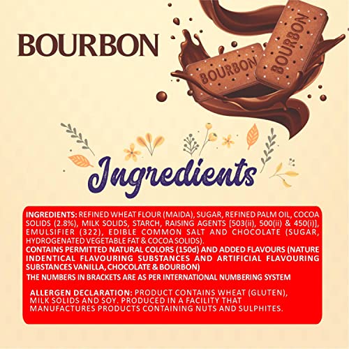 Image of Americana Premium Bourbon Chocolate Sandwich Biscuits, 150g x 8Packets - Rich Creamy Filling, Crispy Cocoa Biscuits, Vegetarian Tea Time Snack Pack Of 24