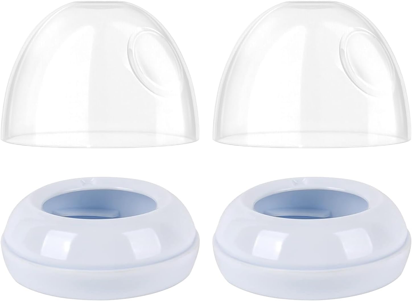 2-Pack Baby Bottle Rings and Caps for Philips Avent Natural Bottles, Replacement Screw Ring Collars, Baby Bottle Nipple Rings for Avent Natural Plastic and Glass Bottles