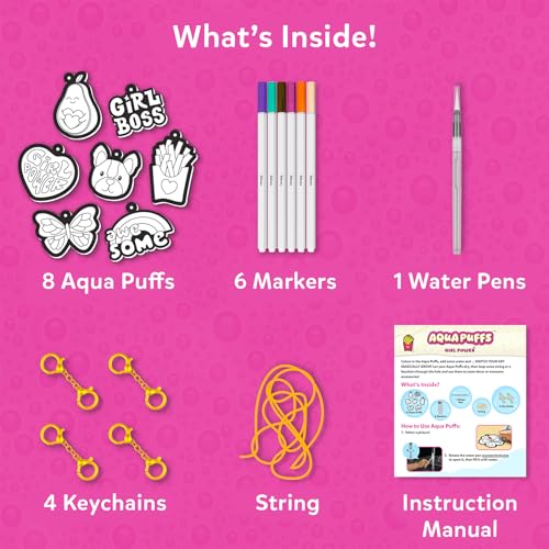 Image of Skillmatics Aqua Puffs - 3D Art Kit, Girl Power, Mess-Free Painting Craft for Kids, DIY Colour & Inflate Activity, Travel Toys & Creative Gifts for Girls Ages 4, 5, 6, 7, 8, 9, 10