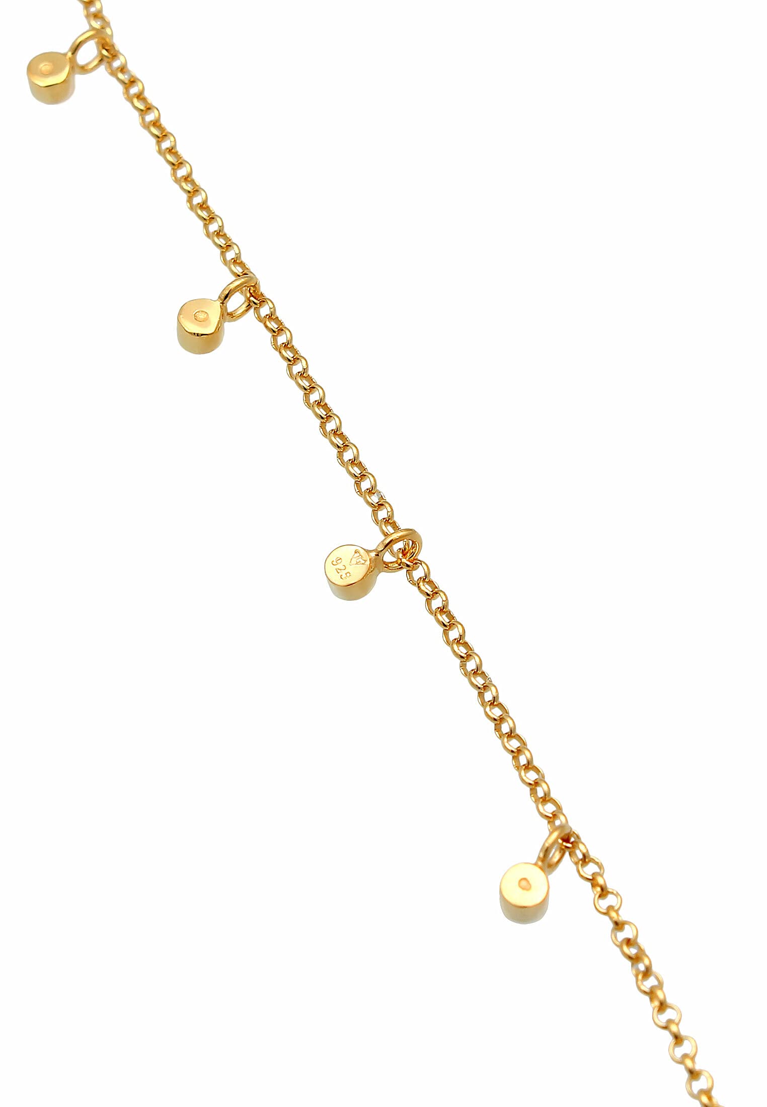 Elli Fußschmuck Damen Fußkettchen Bunt Geo Strand mit Kristalle | 925 Sterling Silber vergoldet