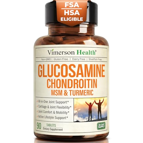 Glucosamine Chondroitin MSM – Joint Support Supplement for Women and Men with Glucosamine Sulfate 1500 mg, Chondroitin and MSM – for Cartilage, Joint Health and Flexibility – 90 Tablets