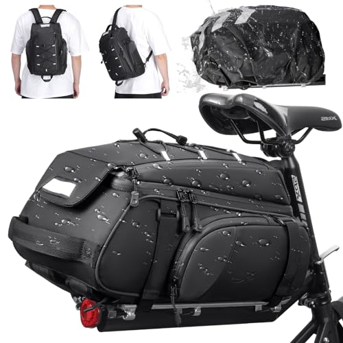RAINSMORE 4 IN 1 Fahrradtaschen für Gepäckträger 15L wasserdichte...