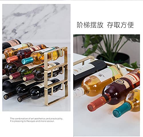 Soporte para botellas de vino 3 niveles apilable negro miniatura 4