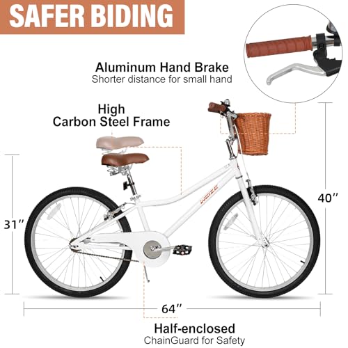 image for WEIZE Girls Bike for 8-14 Years Old, 24 Inch Kids Bike with Basket and