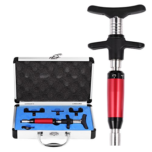 Aktivator-Chiropraktik-Werkzeug，6 Stufen Manuelles Chiropraktik-Korrekturwerkzeug, Wirbelsäulenkorrekturgerät mit Vier Austauschbaren Massageköpfen(set)