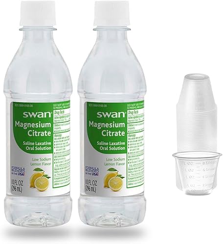 Dimes Solución oral de citrato de magnesio de cisne, alivio de acción rápida para estreñimiento ocasional y movimientos intestinales irregulares,