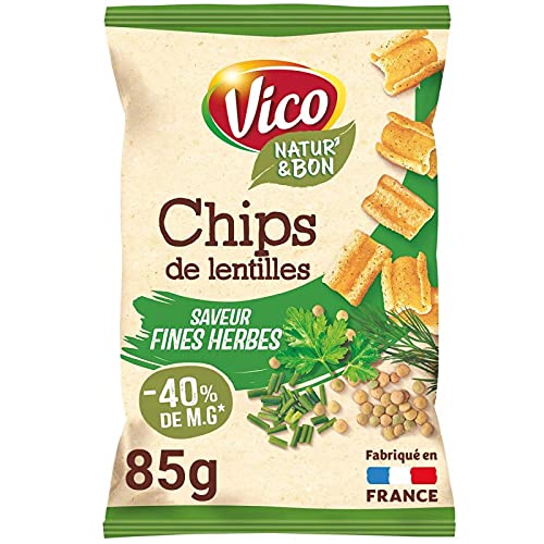 Chips de lentilles fines herbes Vico lot de 4 sachets croustillants