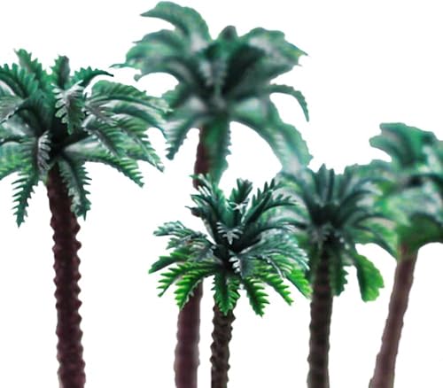 Miniatura 3 de 2 piezas de casa de muñecas en miniatura de coco modelo palmera de árbol para decoración de casa de muñecas, diseño de diorama, arquitectura,