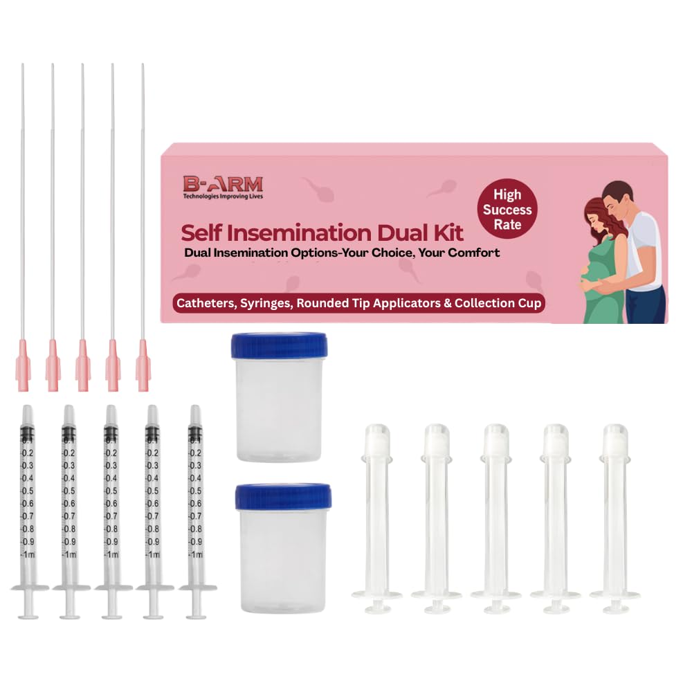 B-Arm Self Insemination Dual Kit (Pack of 10) – 5 Bulb & 5 Catheter type applicators, FREE sperm collection cup for Women| At Home IVI Kit Fertility Support for Natural Pregnancy-image-38