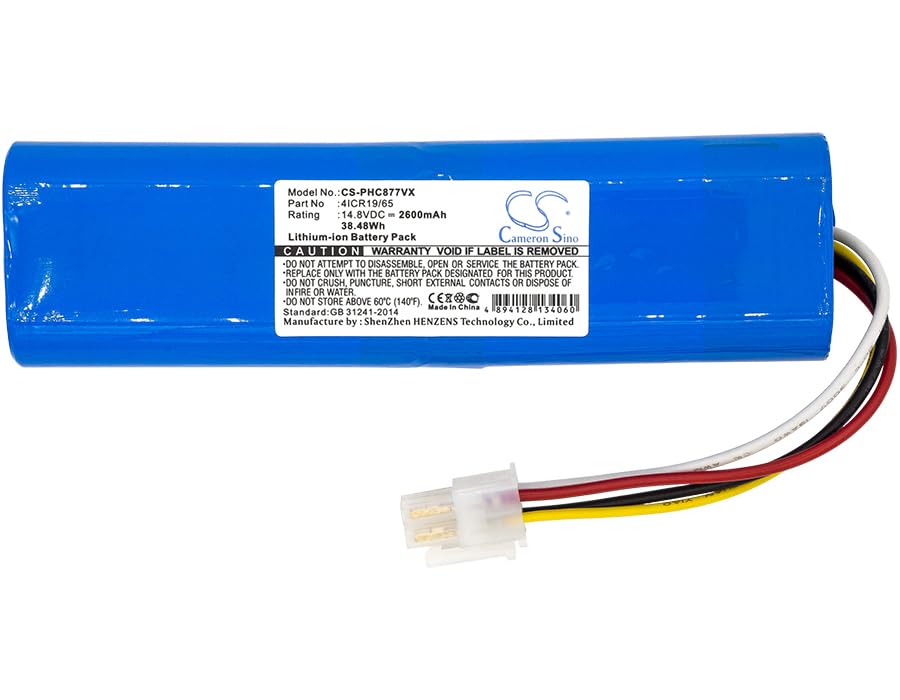 Vsdampj 2600mAh/14.8V Battery Compatible with Ph-ps FC8700, FC8705, FC8710, FC8715, FC8715/01, FC8772, FC8774, FC8774/01, FC8776, fit P/N: 3000-014-15881, 4ICR19/65, CP0111/01