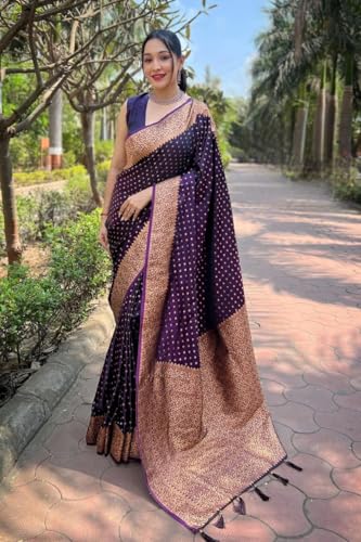 Image of Women's Kanjivaram Soft Silk Banarasi Saree With Blouse Piece | Banarasi Sari For Women | Saree with Blosepiece