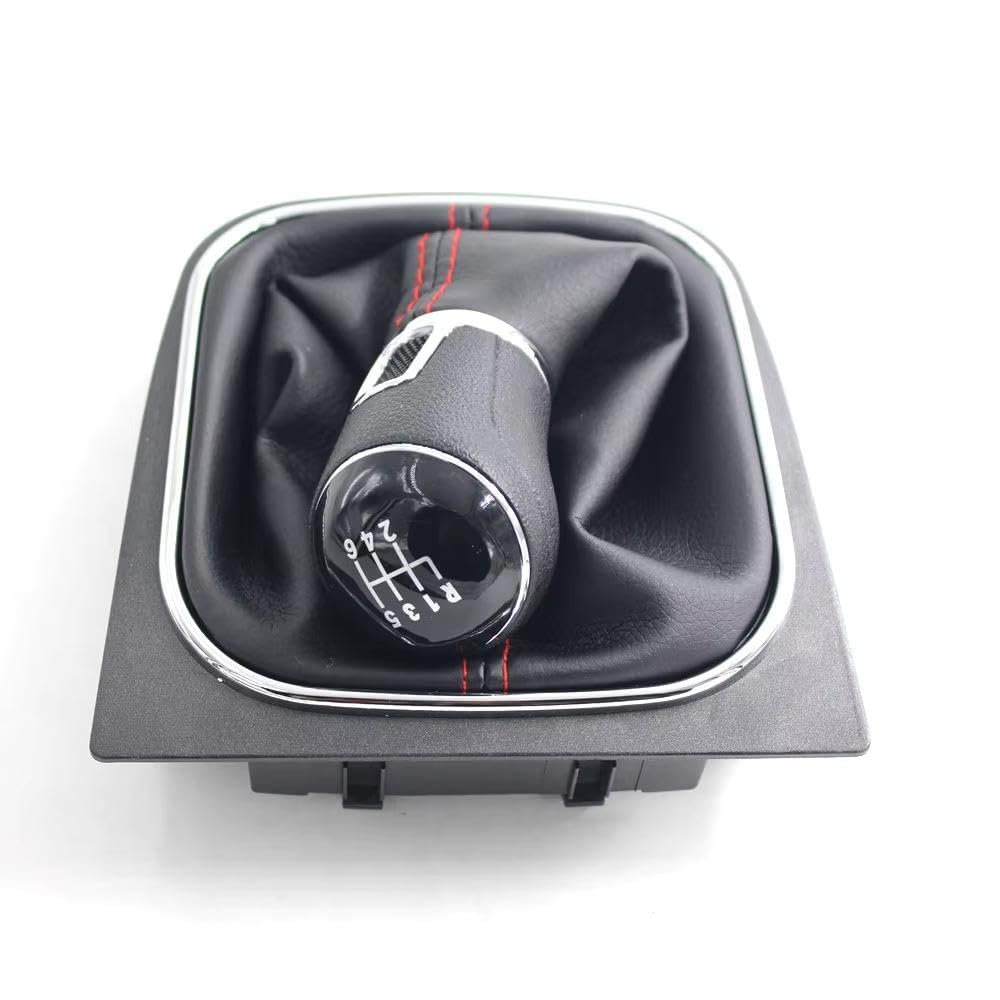 POANBCGY Auto Parts for Golf 5 6 MK5 GTI GTD R32 2004-2008 for Scirocco 2009-2014 Manual Gear Shift Knob Shifter(6 Speed red Thread)