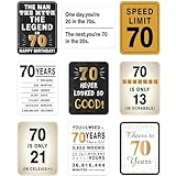 WERNNSAI 70th Birthday Party Decorations for Adults- 9PCS Wall Signs Happy Birthday Tags 70 Year Old Party Decor White Caution Logos on Door Windows Yard Garden Banner Party Supplies Picture Props for Men/Women
