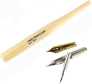 Dip Pen Set,SAYEEC Wooden Handler Artist Cartoon Pen Set Calligraphy Dip Pens With 3 Nibs - Great for Manga/Comic/Calligraphy/Word Art/Pen-and-Ink Drawing