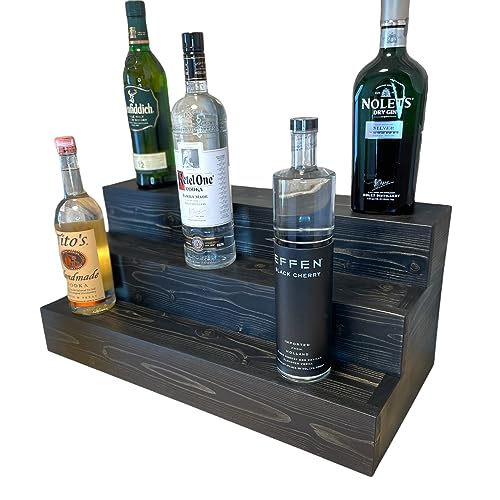 Handmade Tiered Display Shelving - Three Tier Bar Display - Bar Organizer - Liquor Bottle Display (30