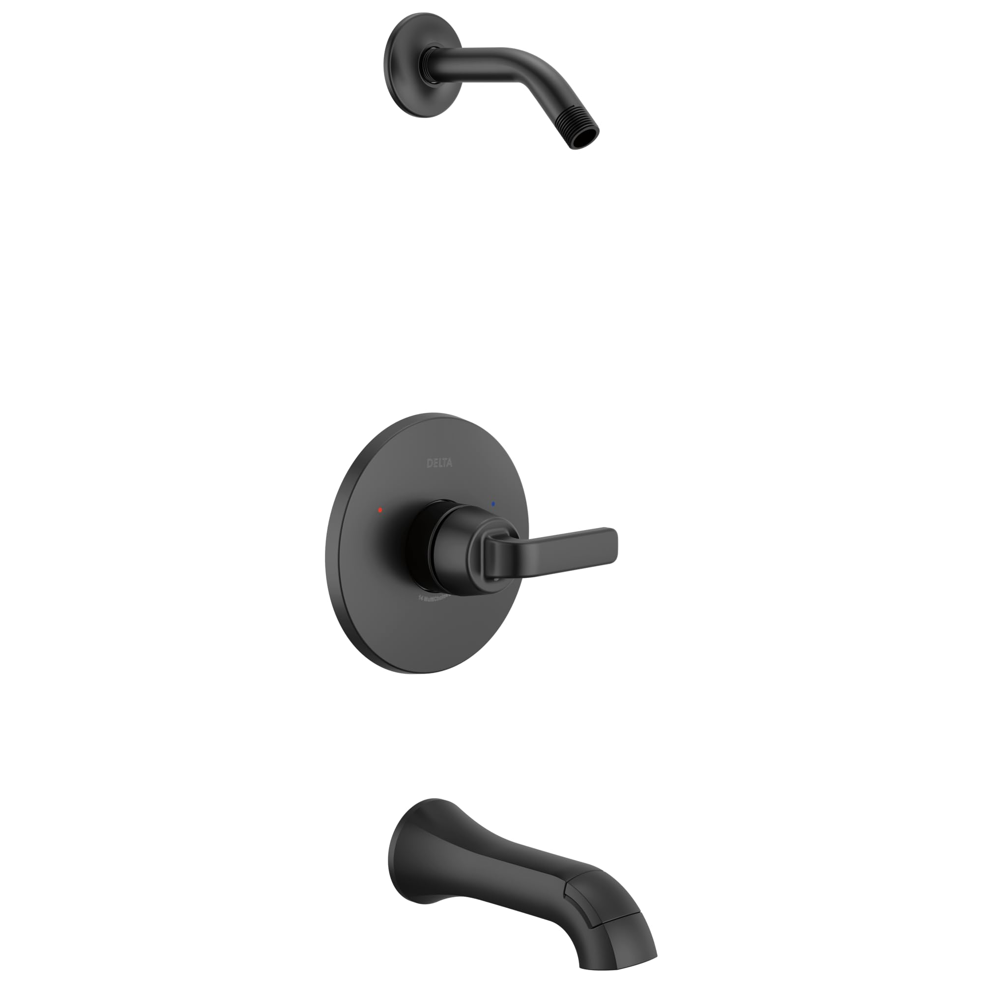 Delta Lineax 14 Series Bathtub and Shower Faucet Set, Matte Black