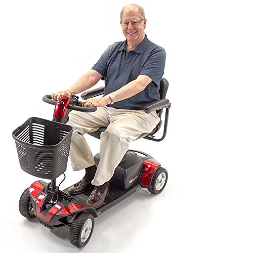 Pride Mobility S74 Go-Go Sport 4-Wheel Electric Mobility Scooter for Adults with Free Challenger Mobility Accessory