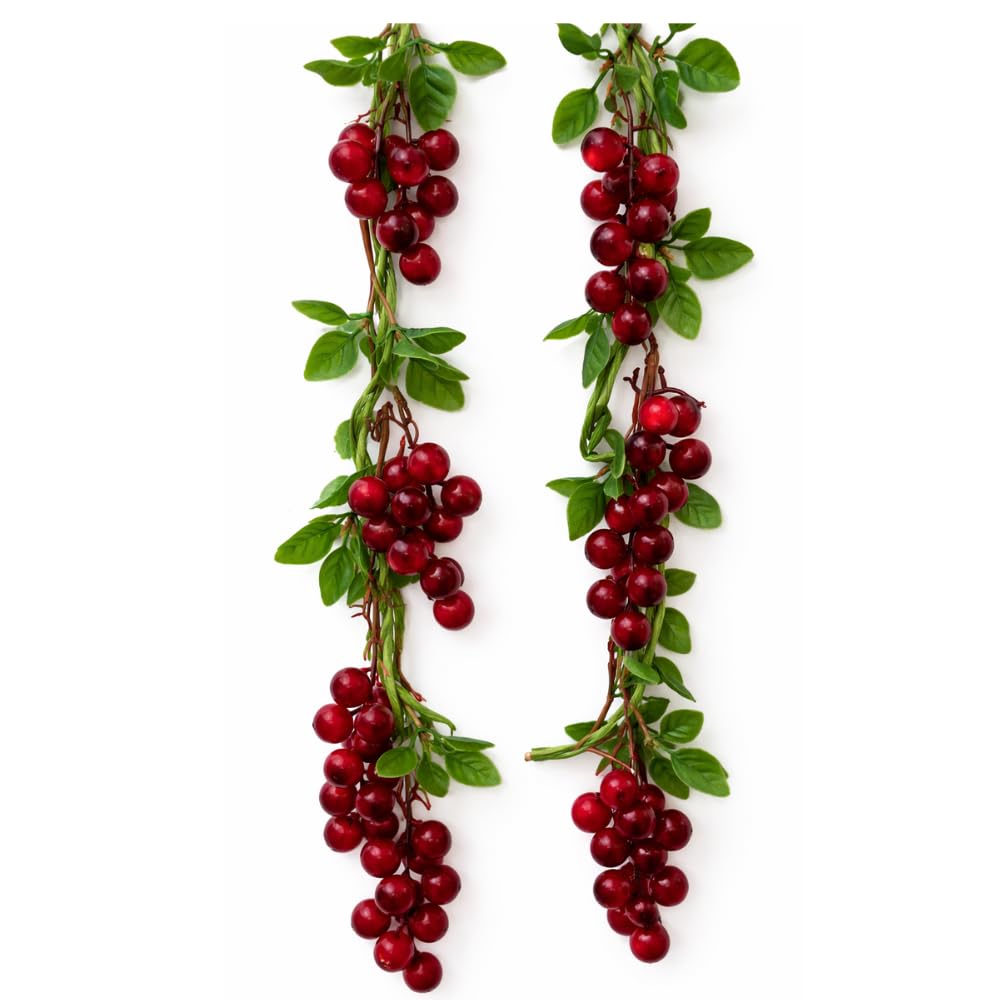 Realistic Artificial Frosty Grapes Fruit String (Set of 2) – Handcrafted 24-inch Hanging Decorative Vine for Kitchen, Dining Area, Restaurant & Fruit Shop Decor-image-42