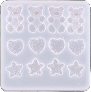 クリエイティブヘアピン樹脂型漫画ベアスターハート型エポキシ型クラフトヘアクリップシリコン型W樹脂ジュエリー型ペンダント用