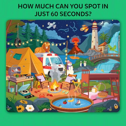 Skillmatics Board & Card Game – Who Saw What? in 60 Seconds, Memory Game for Kids, Teens & Adults, Fast-Paced Family Game Night Fun, Quick-Thinking Party Game, Gift for Ages 7, 8, 9 & Up