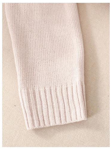 Image of BEAUDRM Girl's Bow Sweater Crew Neck Cute Sweaters Long Sleeve Knit Pullovers Sweater