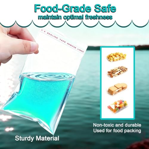 PDKKFF 200 Stk Zellophantüten Klein Selbstklebend Cellophantüten 7x10cm Transparent OPP Tütchen Mini Plastiktüten für Süßigkeiten, Kekse, Schmuck, Geschenke und Bastelbedarf