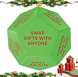 Santa Swap Gift Exchange Dice - 2026 Edition, 12 Unique Sides for Endless Holiday Fun, Oversized 3x3x3in High-Density Food-Grade PU, Perfect for Family Gatherings and Office Parties(Green A)