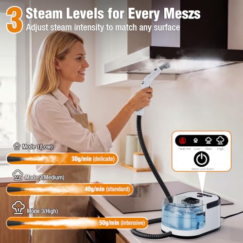 Image of Steam Cleaner, 15s Fast Heat-Up Handheld Steam Cleaner for Home & Car | Portable Steamer for Cleaning with 3 Steam Levels, 1500ml Tank, 248F Deep Cleaning, Steam Cleaner for Home & Car Accessories