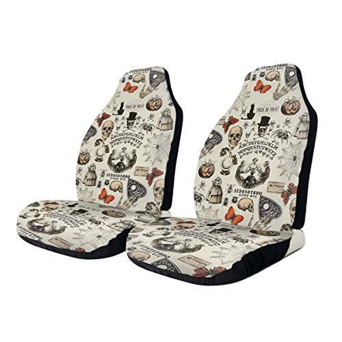 KAIYANJIXIE Colorful Witch Gothic Oujia Board Car Seat Cover Protector Cushion Premium Covers Fits Most Cars, Truck, SUV Or Van