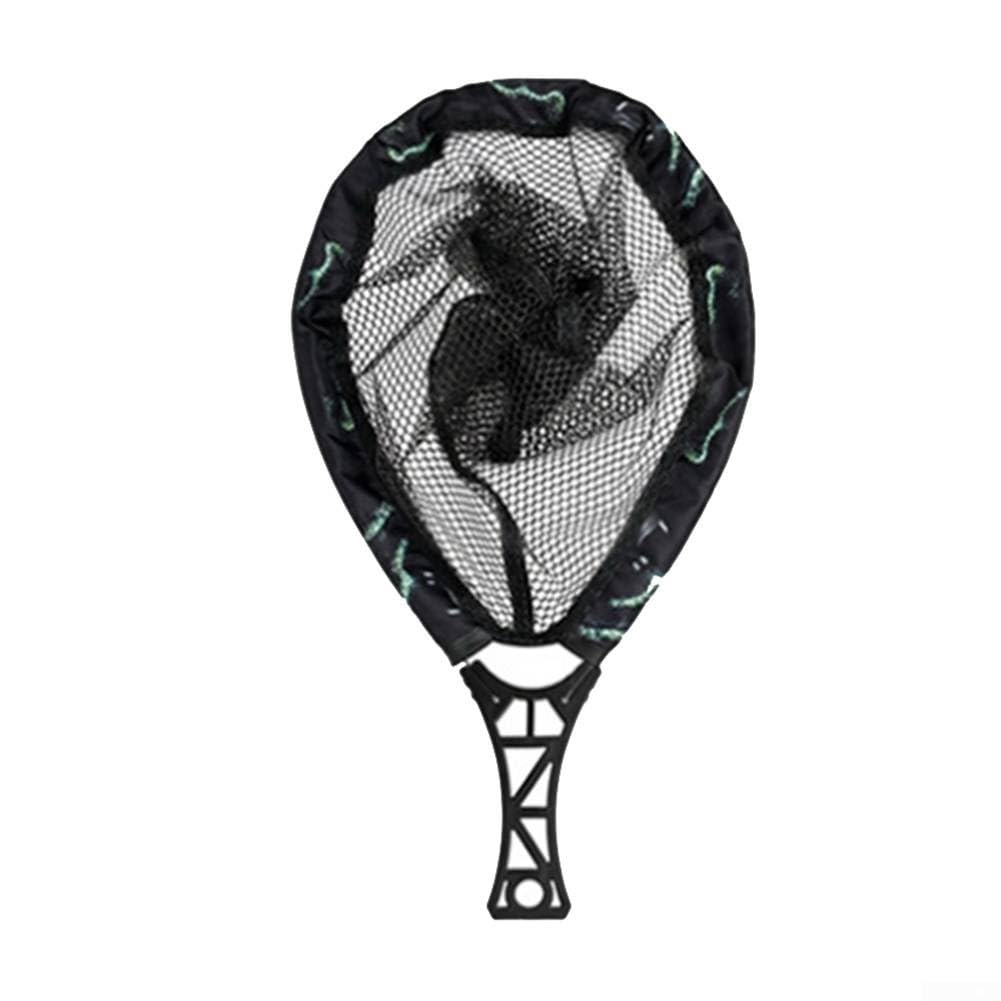 HOHOVYVY Foldable Fly Fishing Hand Net with Rubber Coating Landing Net for Freshwater and Brown Trout (Large)