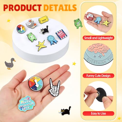 25 Pcs Funny Enamel Pins Pack - Cute Cool Fun Pin for Lapel Pin Backpacks Badges Hats Bags - Funny Pins for Women Men - Unique Novelty Assorted Cartoon Bulk Supply Accessories Gifts3